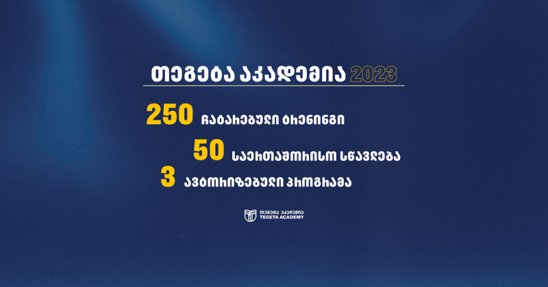 6000-მდე სატრენინგო საათი, 50-ზე მეტი საერთაშორისო სწავლება და 3 ავტორიზებული პროგრამა - „თეგეტა აკადემიის“ 2023 წელი