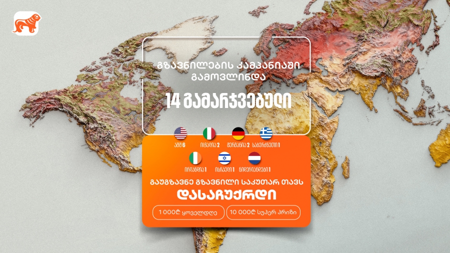 საქართველოს ბანკის „საკუთარ თავთან გზავნილის“ კამპანია გრძელდება - მიიღეთ შანსი მოიგოთ 1,000 ან 10,000 ლარი