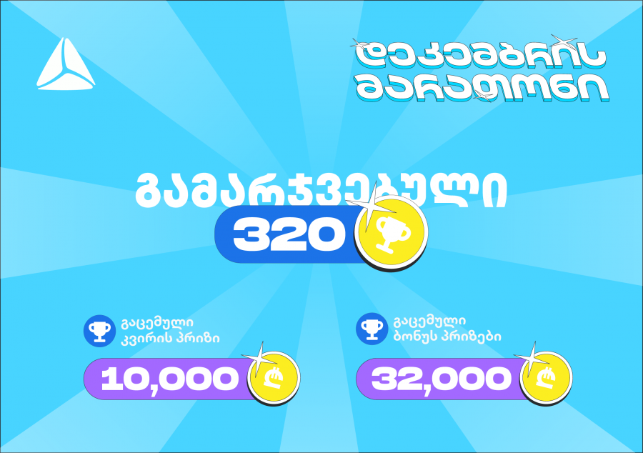 თიბისის დეკემბრის მარათონის პირველი კვირა - 320-ზე მეტი გამარჯვებული და 45 000 ლარამდე გაცემული პრიზები