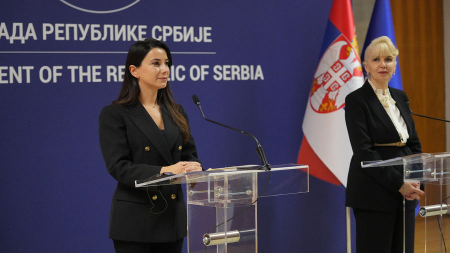 მარიამ ქვრივიშვილმა სერბეთში ვიზიტის ფარგლებში გამართულ პრესკონფერენციაზე ქვეყნებს შორის სავაჭრო-ეკონომიკური ურთიერთობების პრიორიტეტულ სფეროებსა და პერსპექტივებზე ისაუბრა