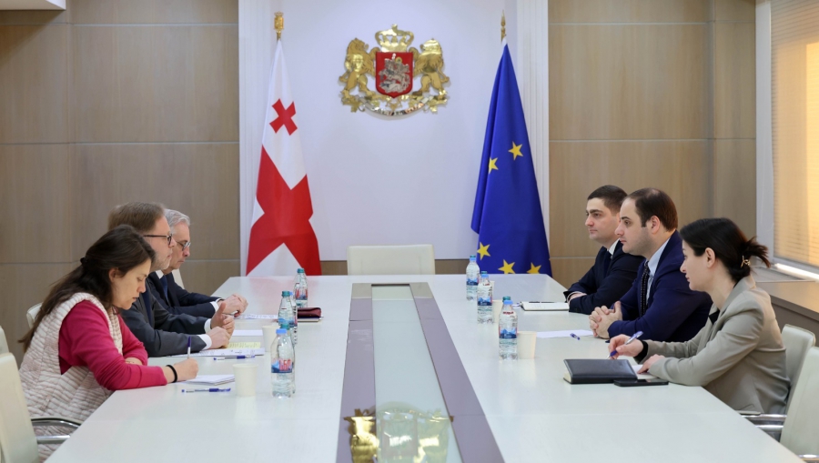 მთავრობის ადმინისტრაციის უფროსი ლევან ჟორჟოლიანი საფრანგეთის ელჩს ოლივიე კურტოს შეხვდა