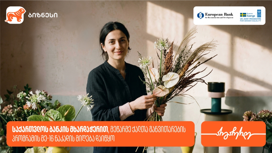 საქართველოს ბანკის მხარდაჭერით, მეწარმე ქალთა განვითარების პროგრამის მე-16 ნაკადზე მიღება დაიწყო