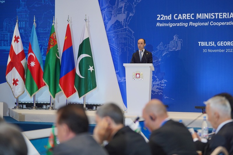 CAREC-ი მნიშვნელოვან როლს ასრულებს მდგრადი ეკონომიკური ზრდის, საერთო კეთილდღეობისა და მდგრადობის გაძლიერებისთვის ჩვენს რეგიონში - ლევან დავითაშვილი